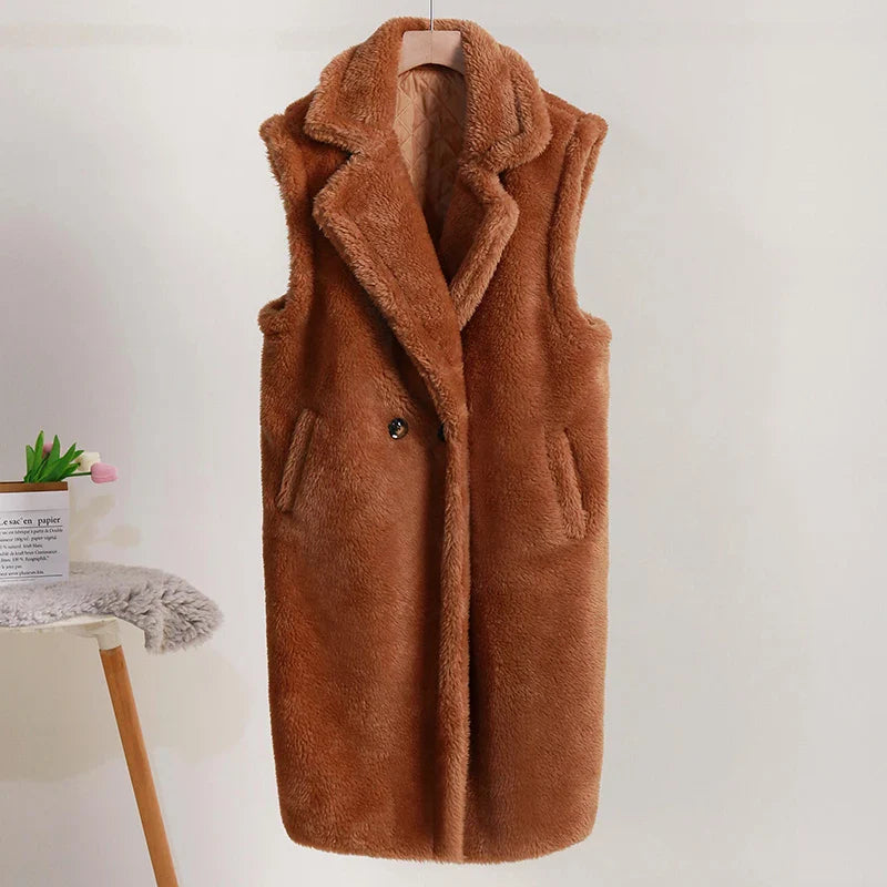 Gilet en fourrure longue