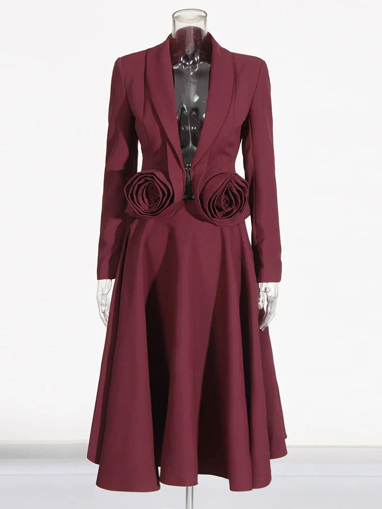 Ensemble deux pièces bordeaux uni