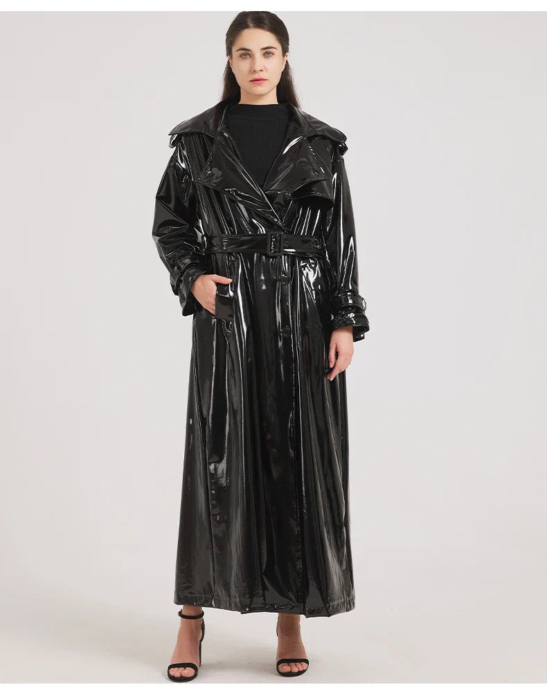 Trench-coat en cuir Mihaela