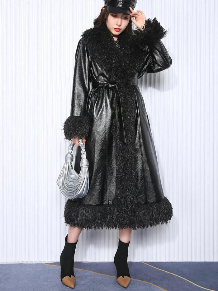 Manteau en cuir Béatrice