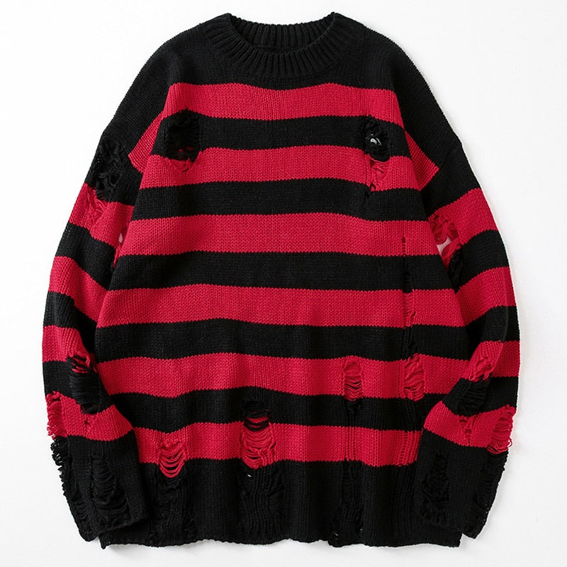 Pull ample à rayures