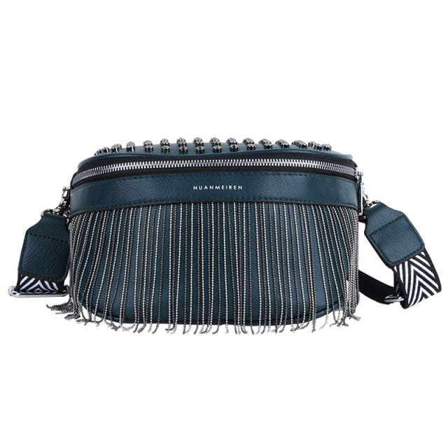 Sac en cuir à pompons Faith