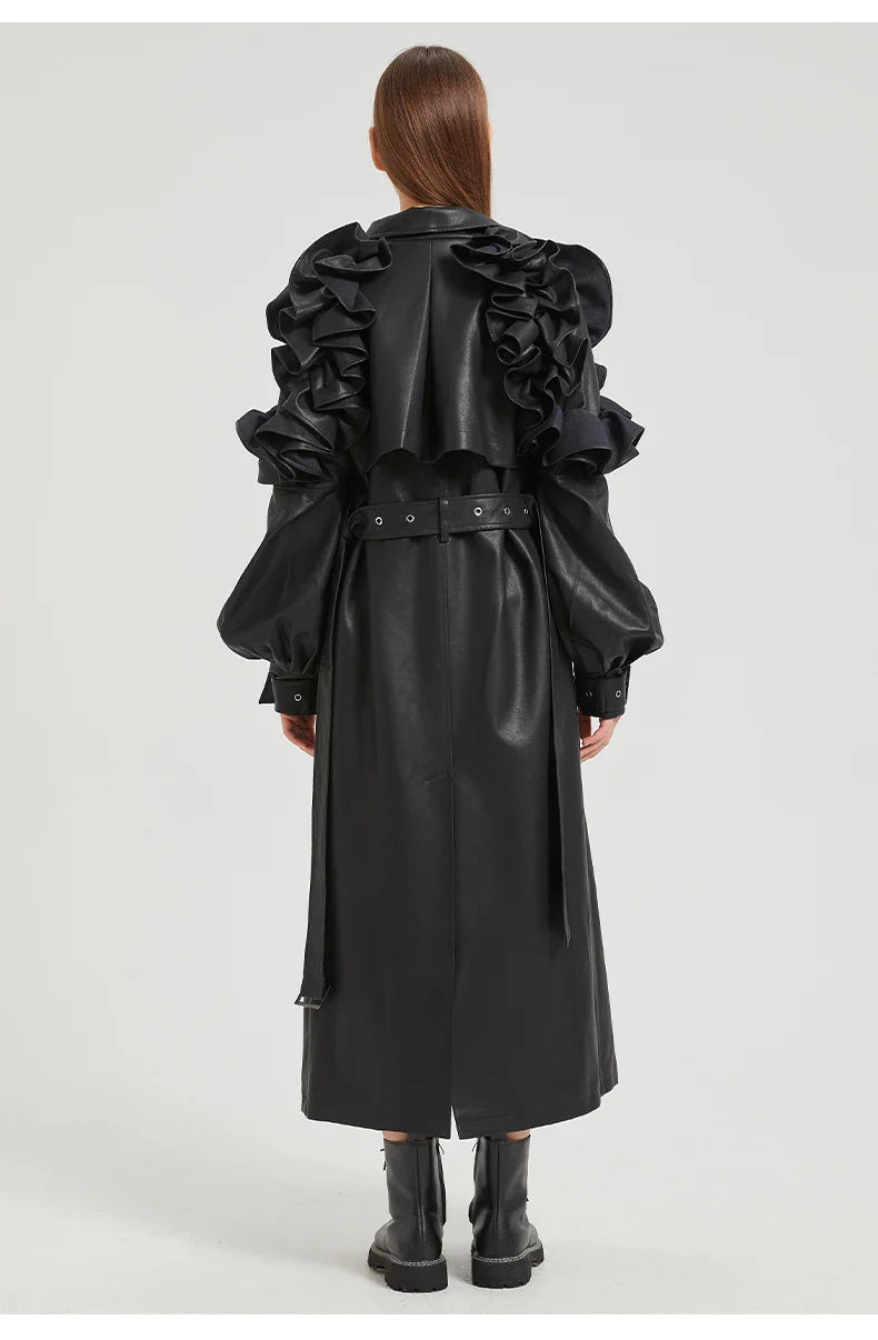 Manteau long à volants Antonio