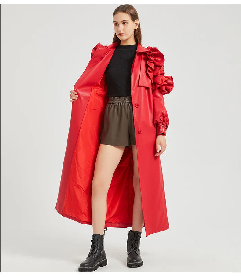 Manteau long à volants Antonio