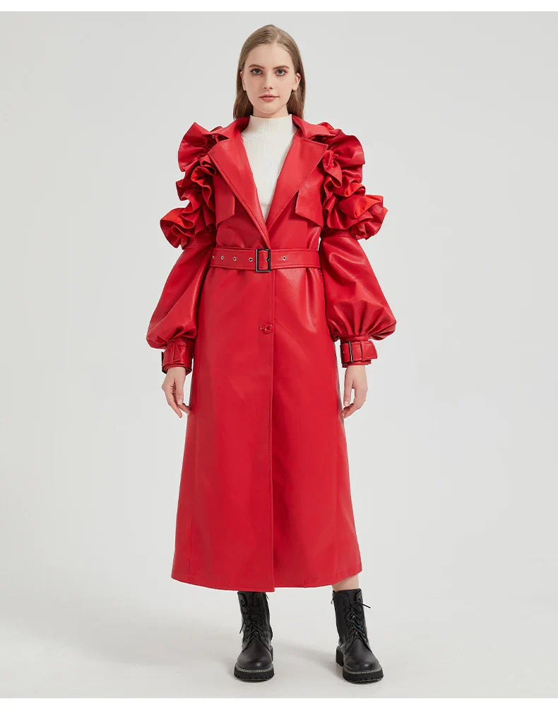 Manteau long à volants Antonio