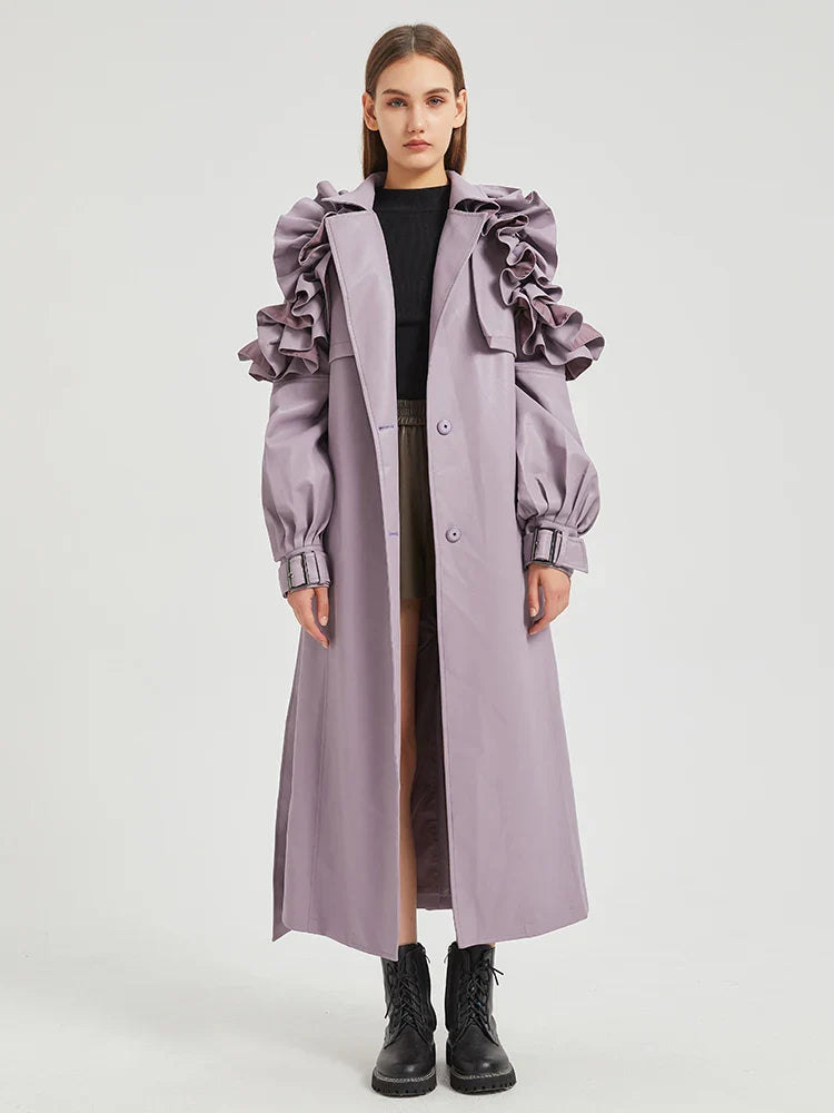 Manteau long à volants Antonio