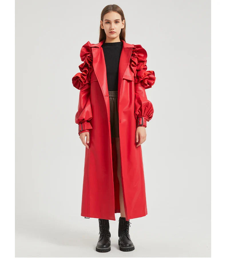 Manteau long à volants Antonio