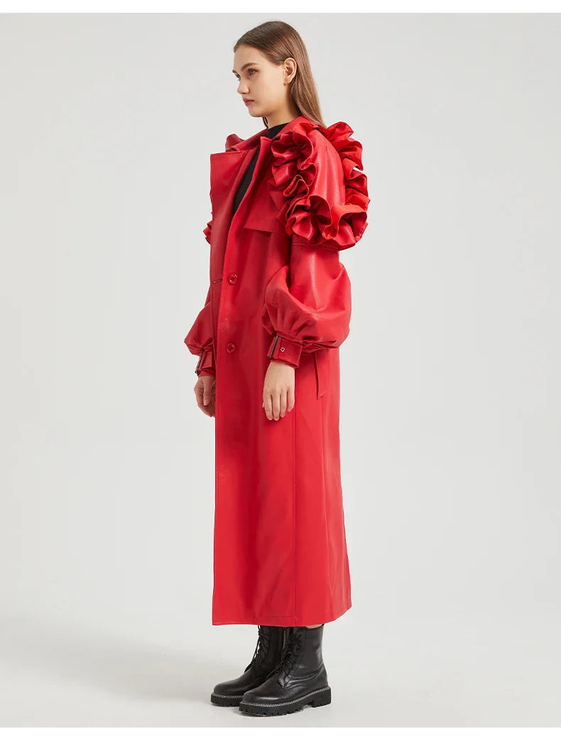 Manteau long à volants Antonio