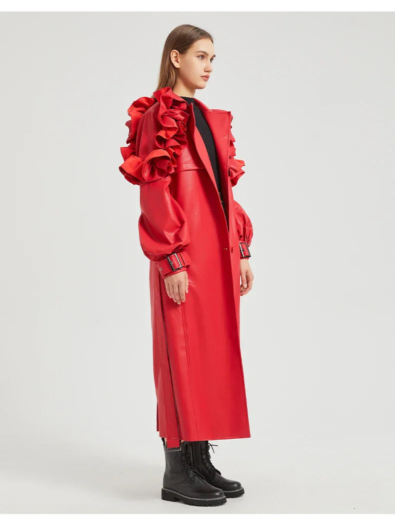Manteau long à volants Antonio
