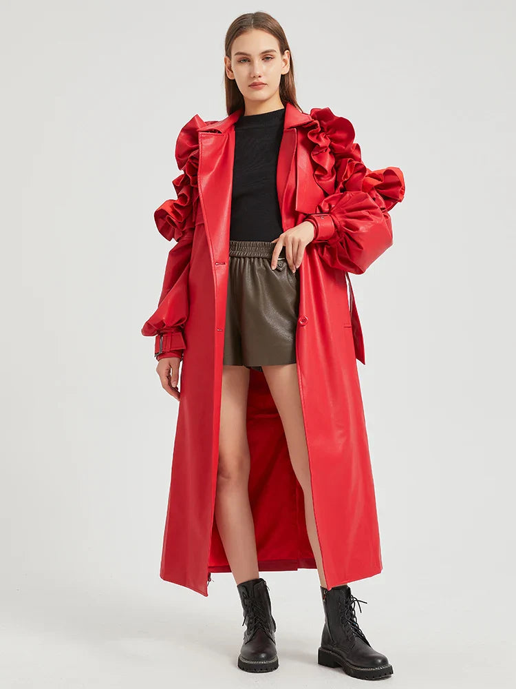 Manteau long à volants Antonio