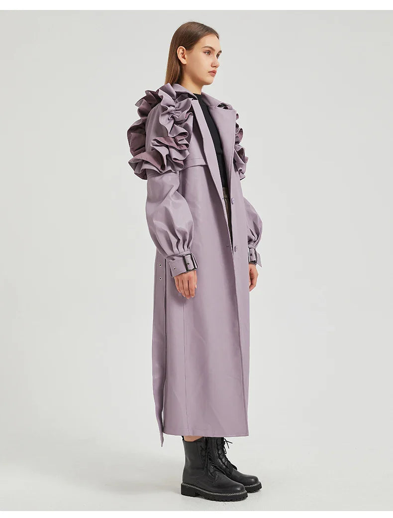 Manteau long à volants Antonio