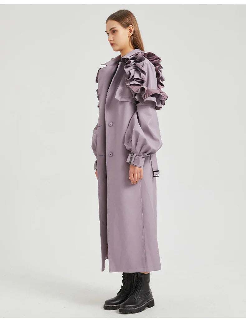 Manteau long à volants Antonio