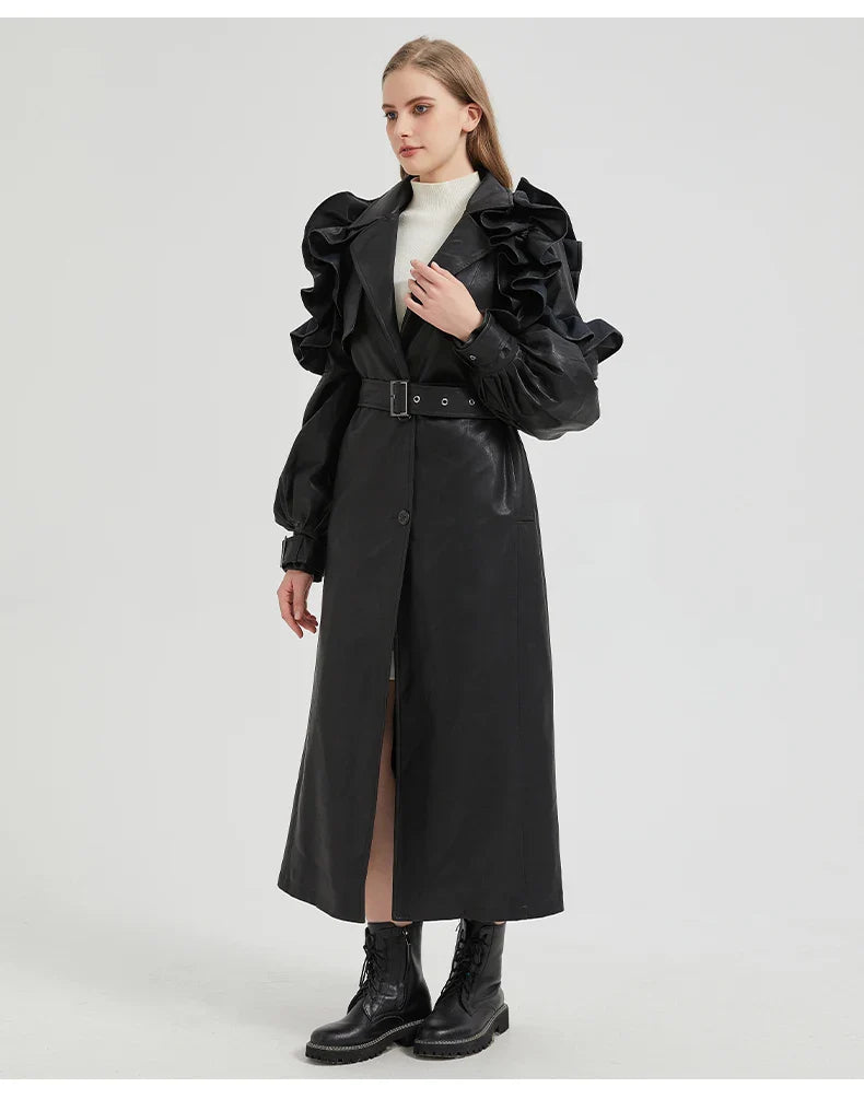 Manteau long à volants Antonio
