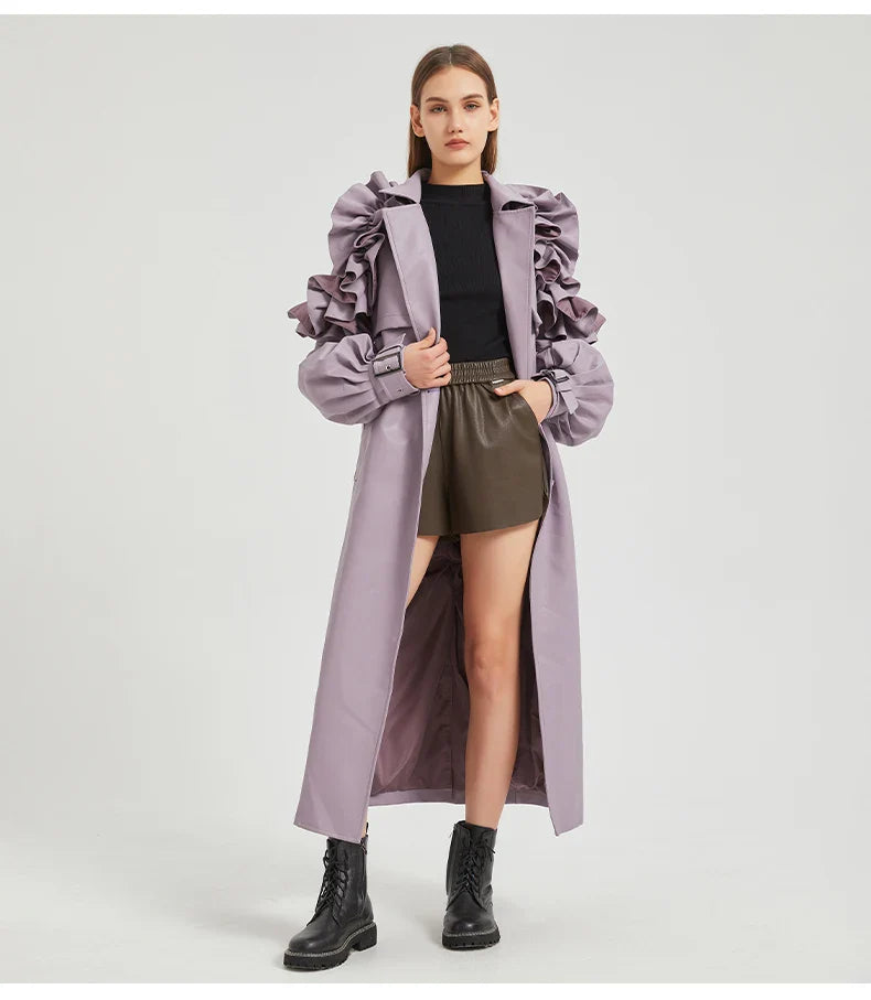 Manteau long à volants Antonio