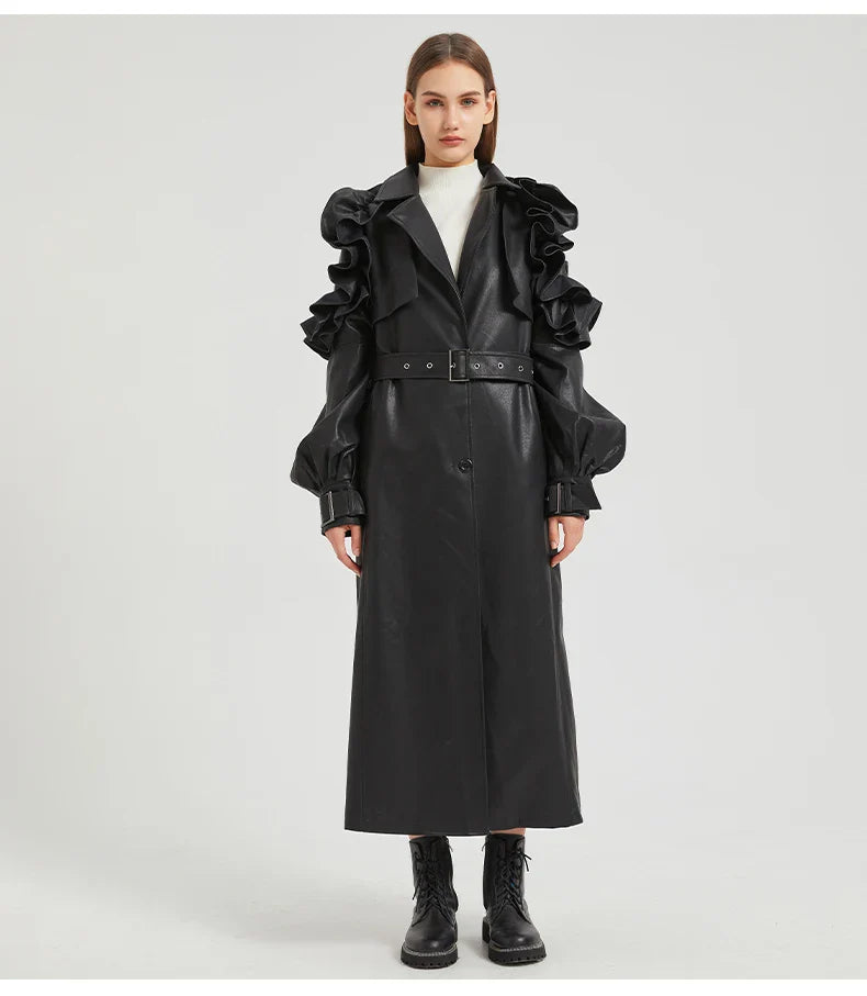 Manteau long à volants Antonio