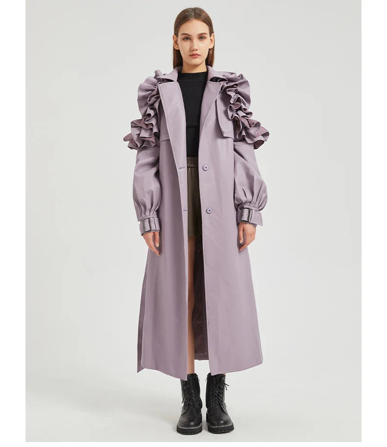 Manteau long à volants Antonio
