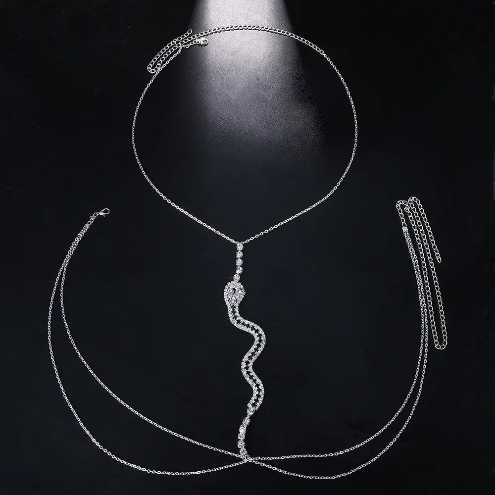 Snake Green Crystal Chain