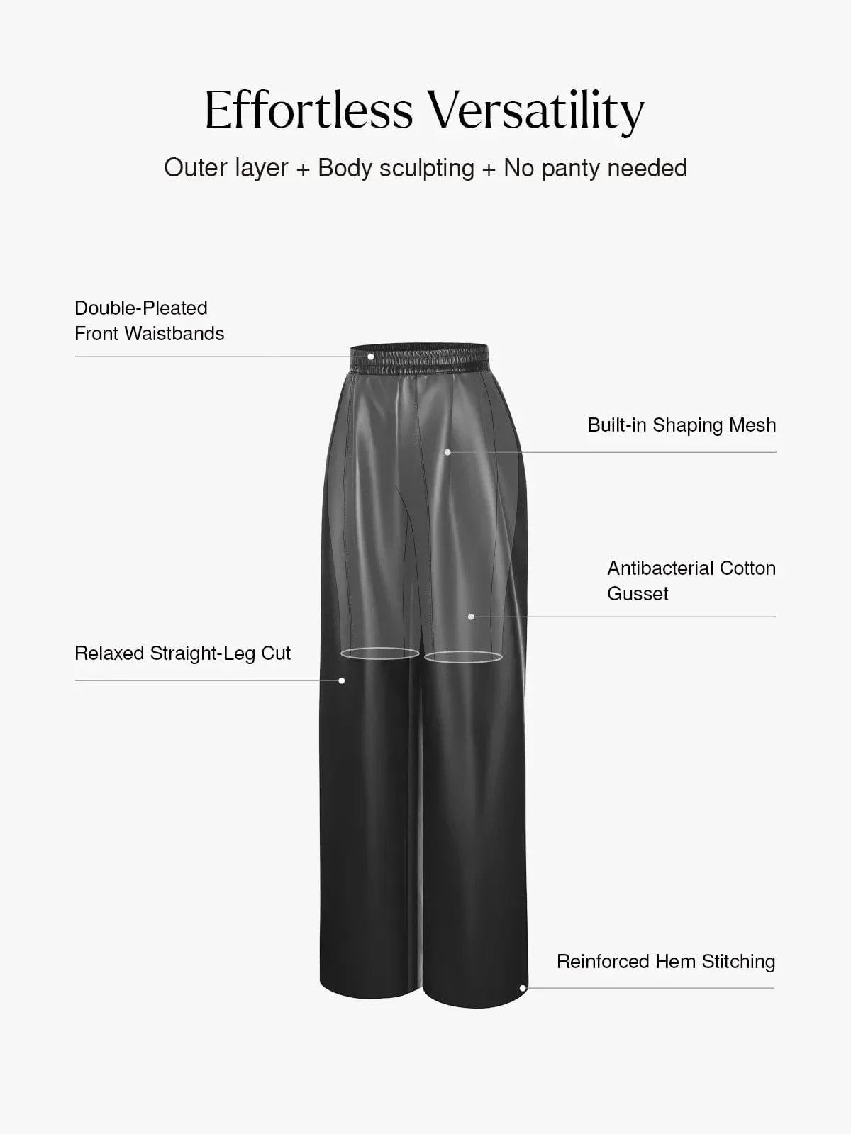 Faux Leather High Waisted Wide Leg Pants