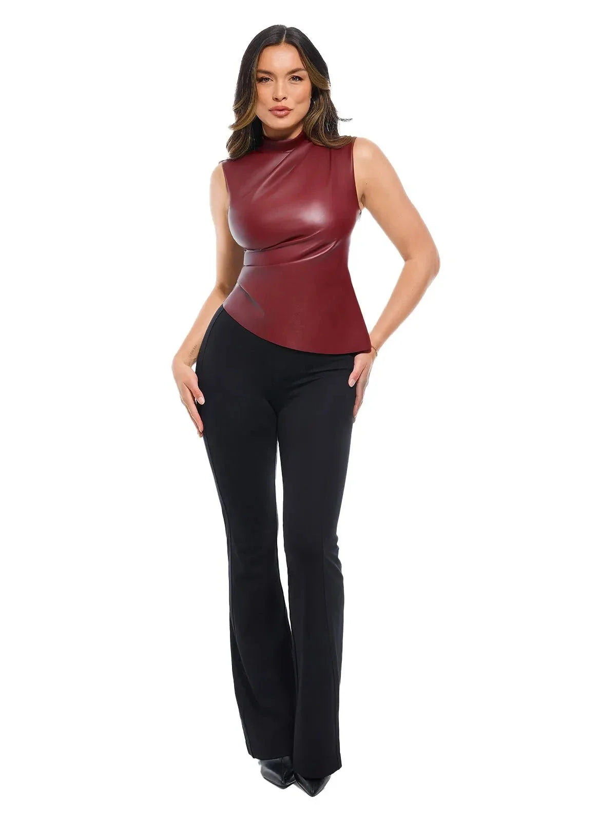 Sculpting 3-in-1 Faux Leather Bodysuit