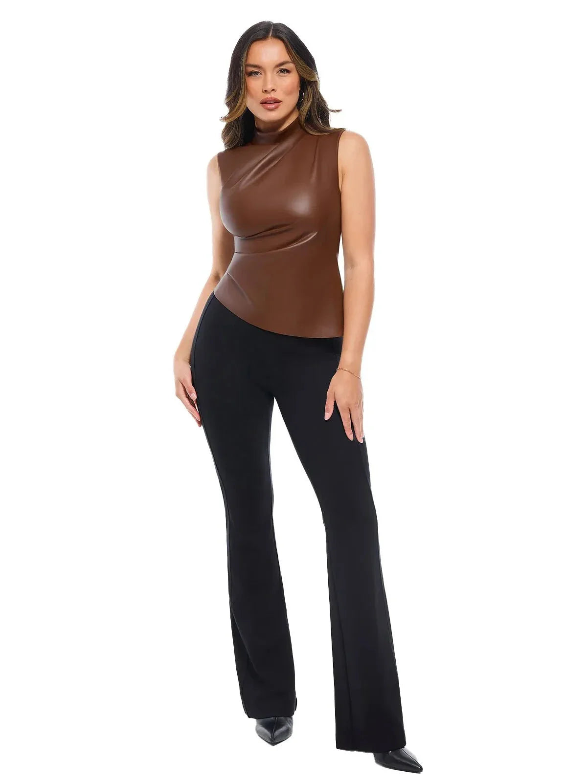 Sculpting 3-in-1 Faux Leather Bodysuit