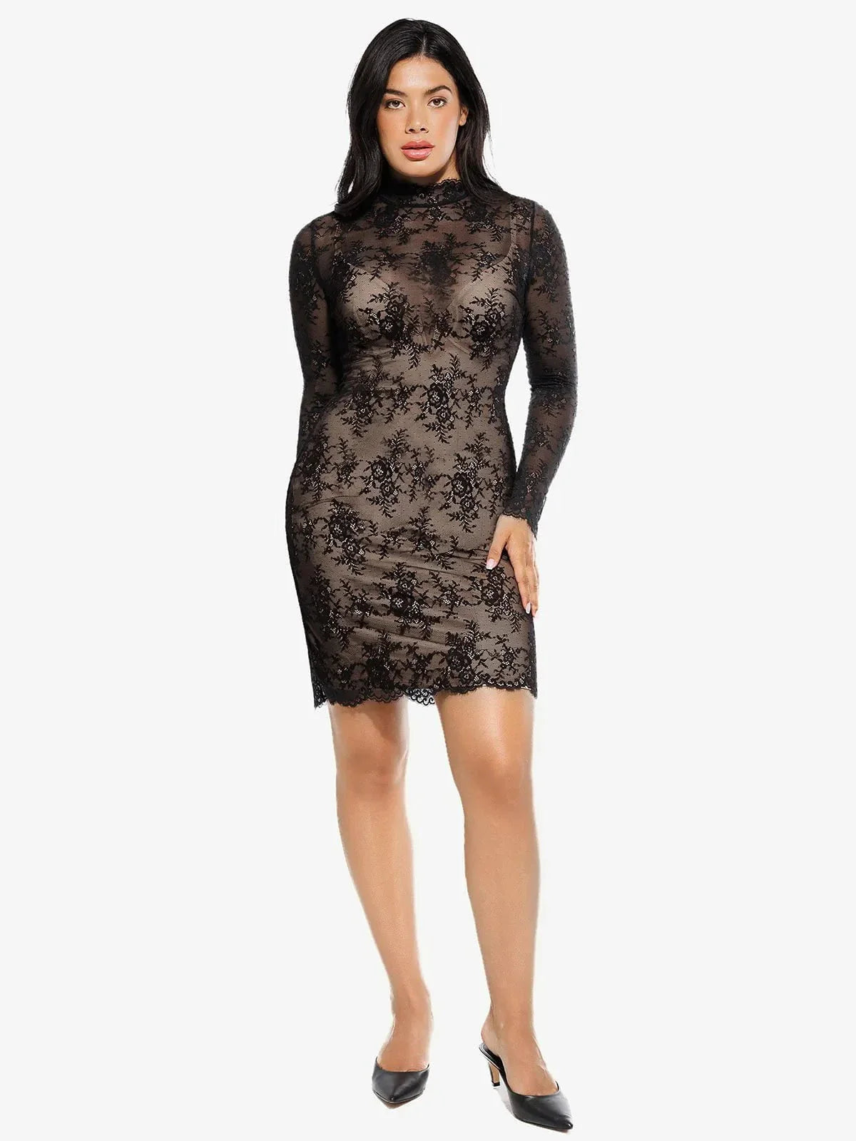 Shapewear 2-in-1 Lace Overlay Sculpting Dress