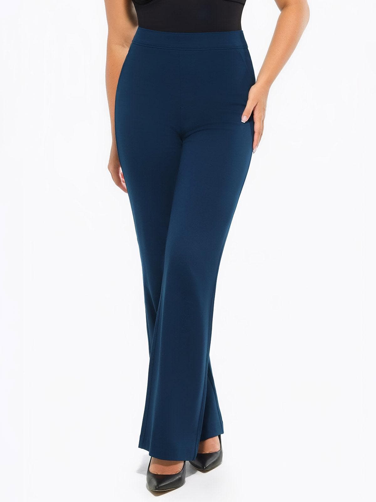 Shapewear Executive High Waisted Wide-Leg Ponte Pants