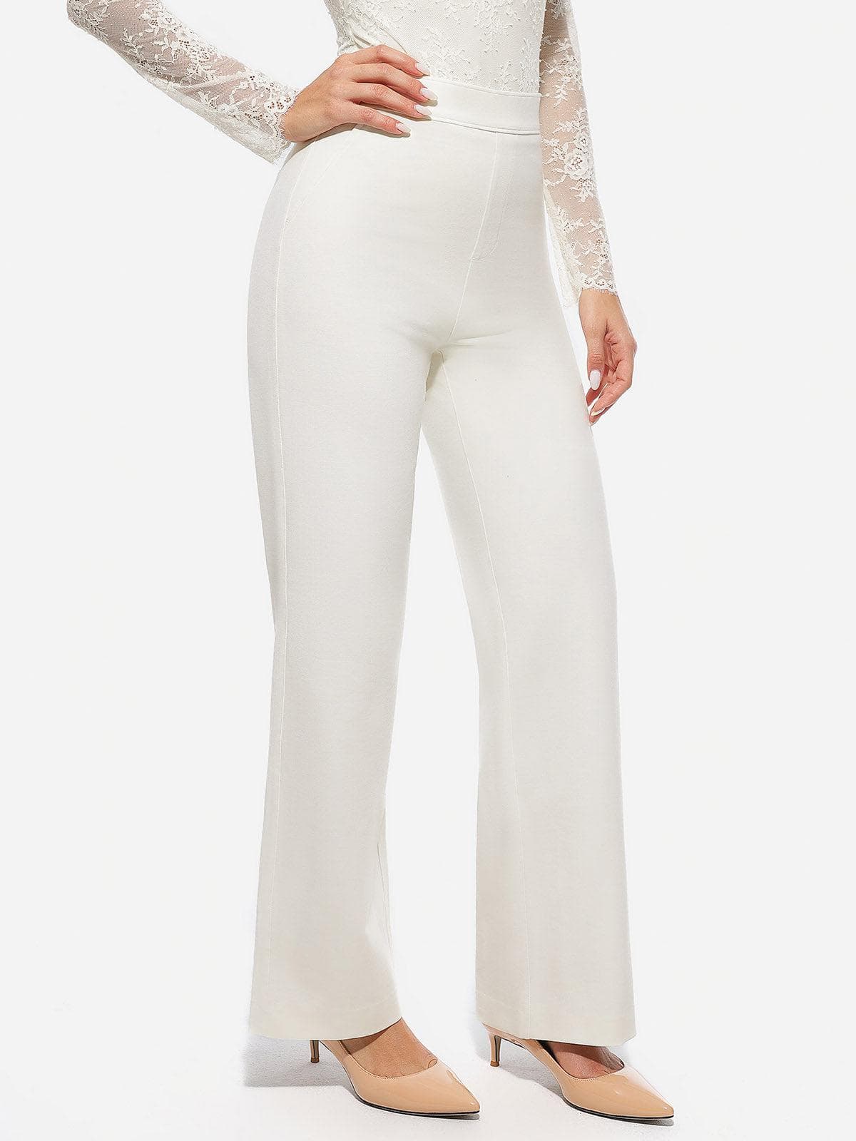 Shapewear Executive High Waisted Wide-Leg Ponte Pants