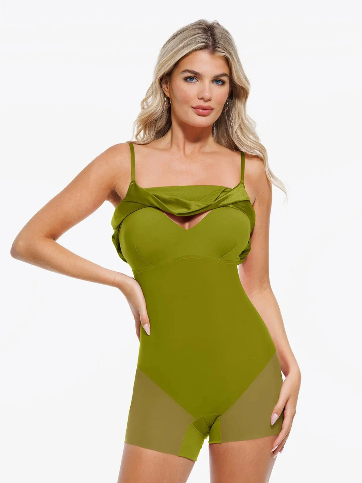 Shapewear Strappy Cowl Neck Tummy Control Flare Dress