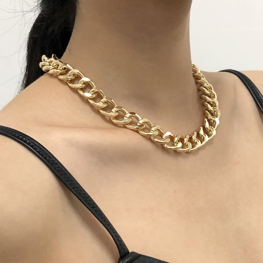 Thick Lock Chain Necklace